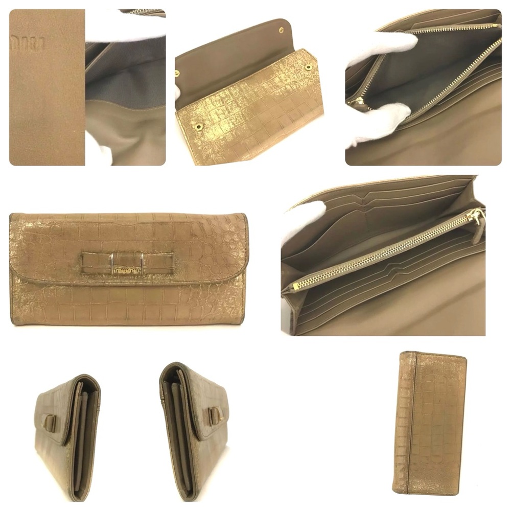 MIU MIU Leather Long Bifold Wallet